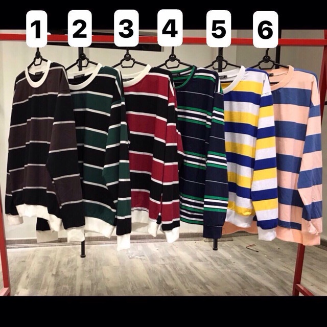 Áo Sọc dài tay. Áo THUN sọc dài tay. Áo SWEATER. Áo UNISEX