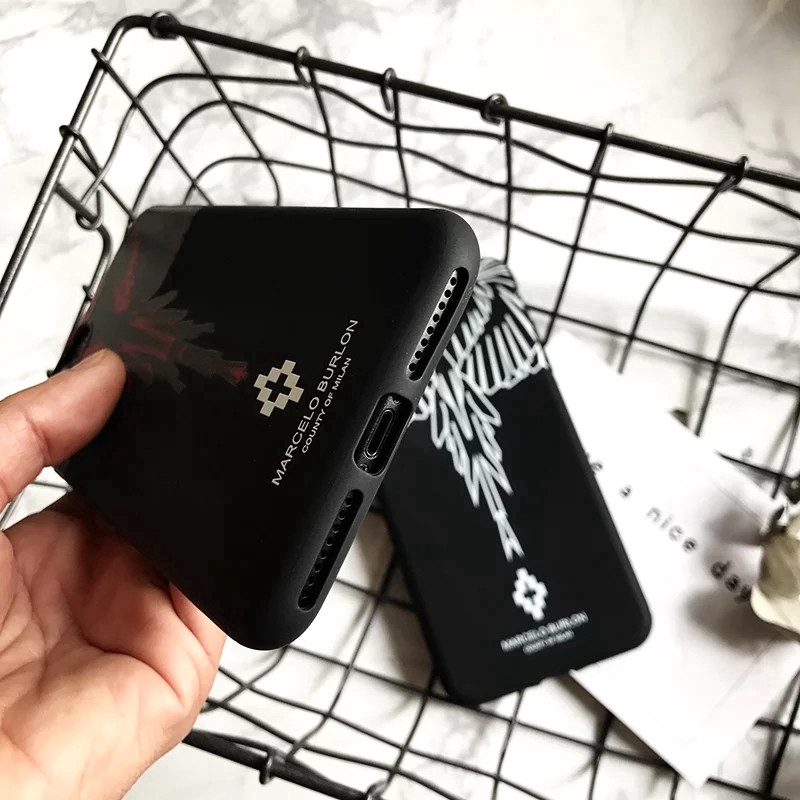Ốp điện thoại MARCELO BURLON TPU mềm hình đôi cánh thời trang thích hợp cho Iphone 8