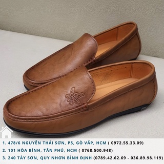 GIÀY LƯỜI DA BÒ CAO CẤP 2 MÀU ĐEN/NÂU.