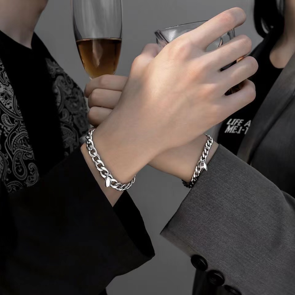 iF YOU Vòng đeo tay   màu bạc thời trang Hàn Quốc cho cặp đôi