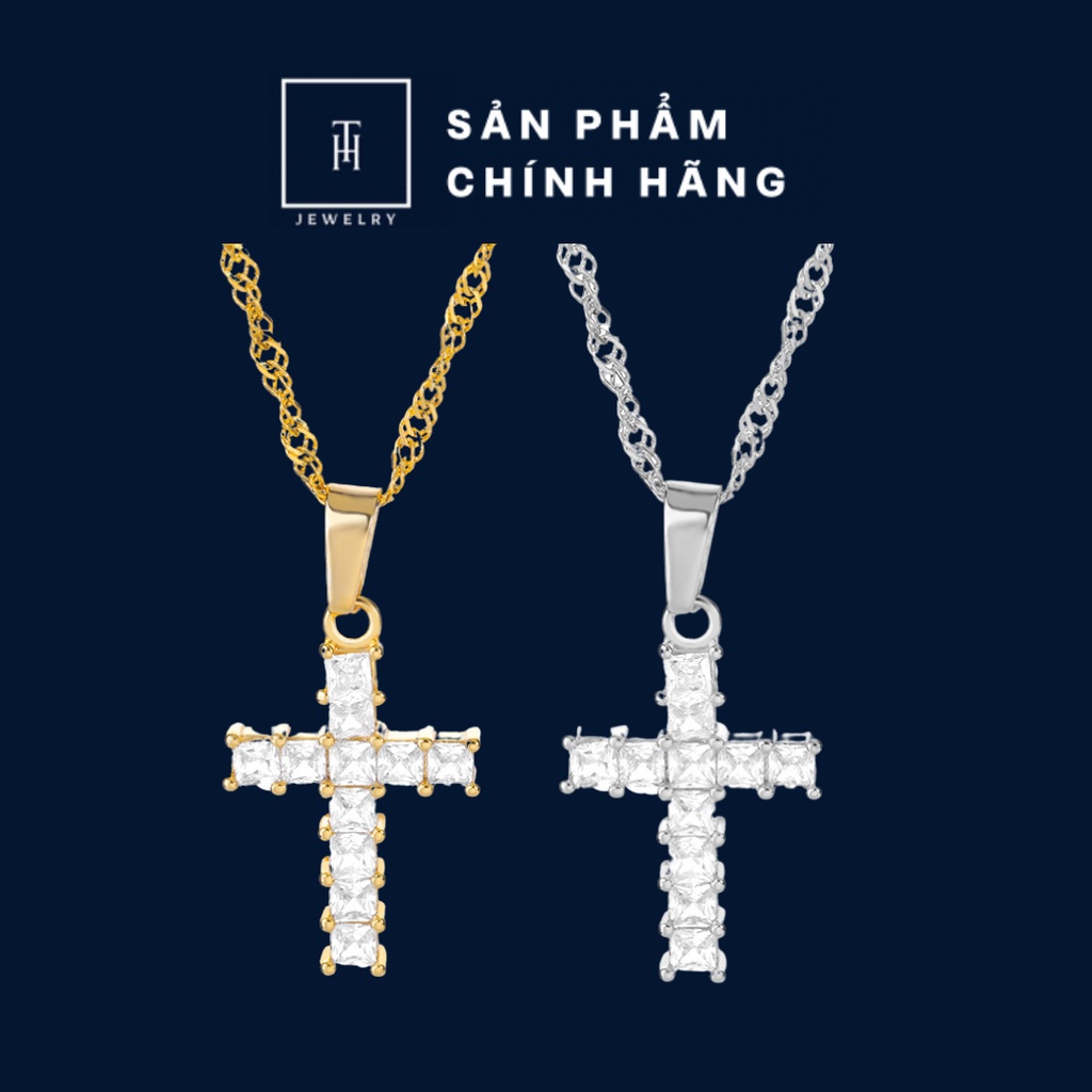 Dây chuyền HK Bạc S925 Cross Thánh Giá Diamond CTD12