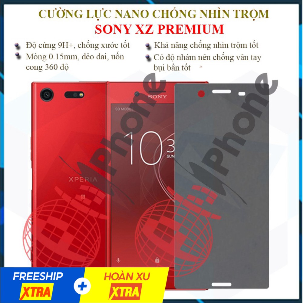 Dán chống nhìn trộm Sony XZ Premium - Dán cường lực dẻo nano