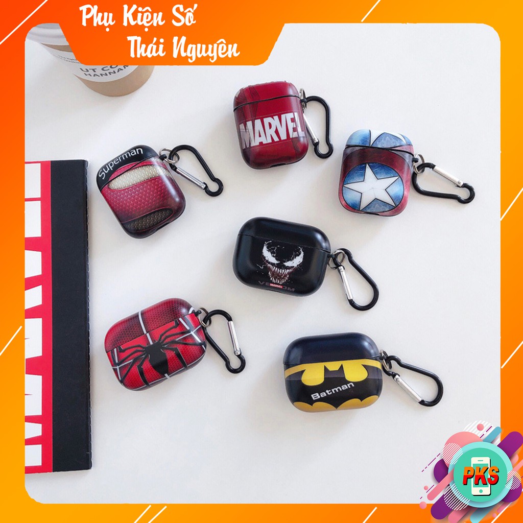 Vỏ bao airpod - Case airpod 1/ 2 AirPods Pro IMD Batman - Venom- Marvel -Captain - Người Nhện - Supermen ( tặng kèm móc)