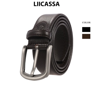 Thắt lưng nam da bò thật, Dây nịt phong cách Hàn Quốc khóa ghim cổ điển LIICASSA - TL18