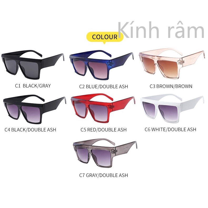 Kính mát gọng vuông bản to thời trang cho nữ