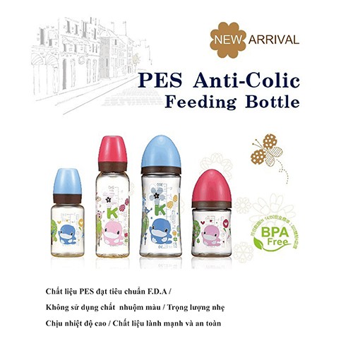 Bình sữa PES cổ nhỏ 140ml ku.ku duckbill Ku5850a