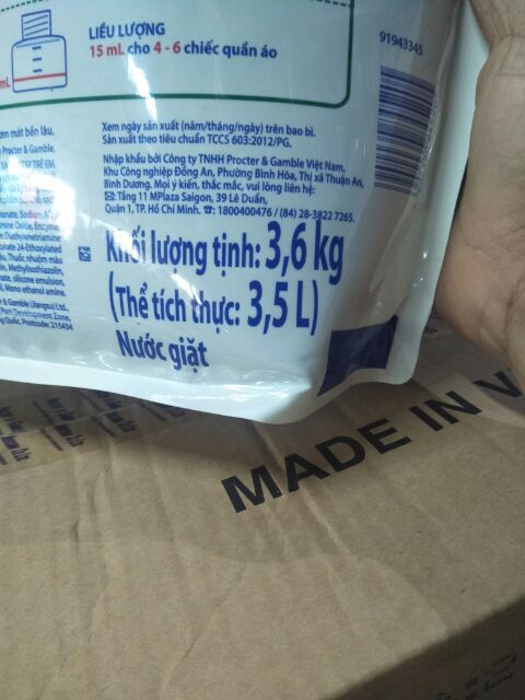 Ariel Matic Nước giặt 3.5kg.
