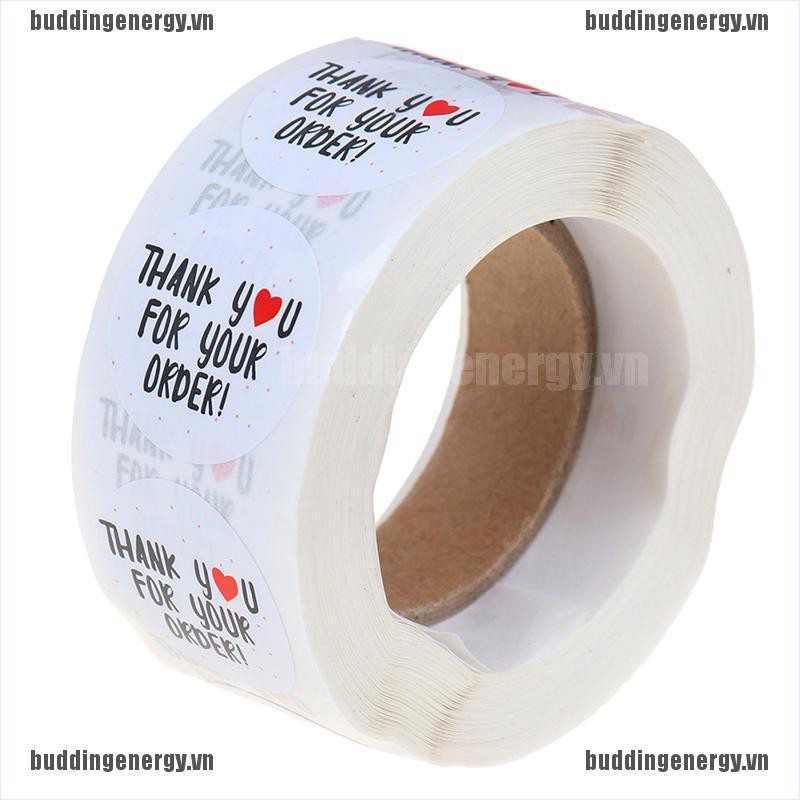 Set 500 Miếng Dán Tròn Không Đường May In Chữ Thank You Dễ Thương