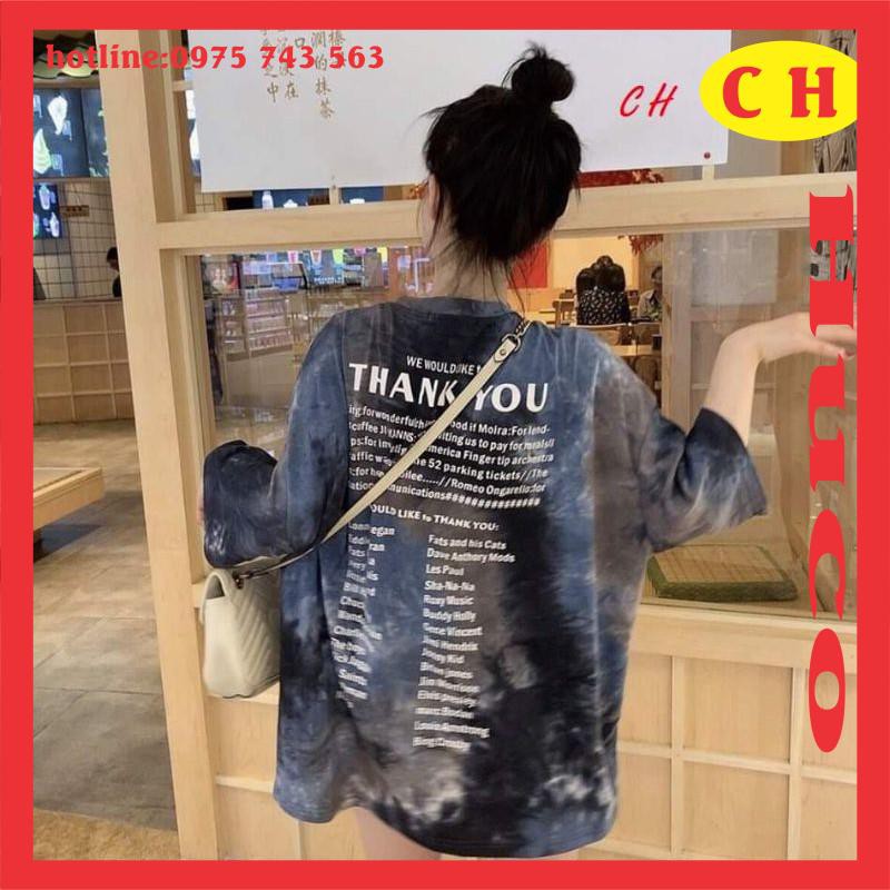 áo phông, thun loang thank you tay lỡ chất cotton mềm mịn🦋thời trang nam nữ, cặp, nhóm🦋form thụng unisex freesize giá rẻ