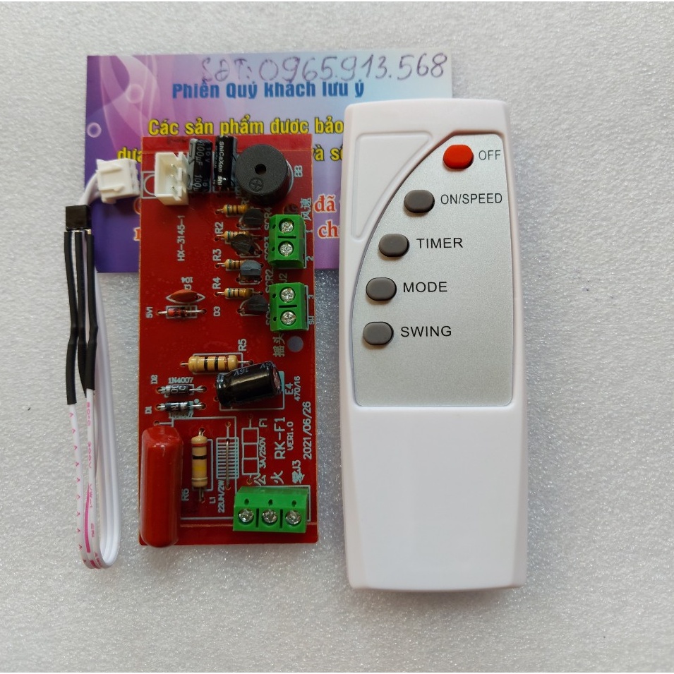 Bộ mạch điều khiển từ xa cho quạt - Bản Tiếng Anh mạch đỏ xịn đủ IC