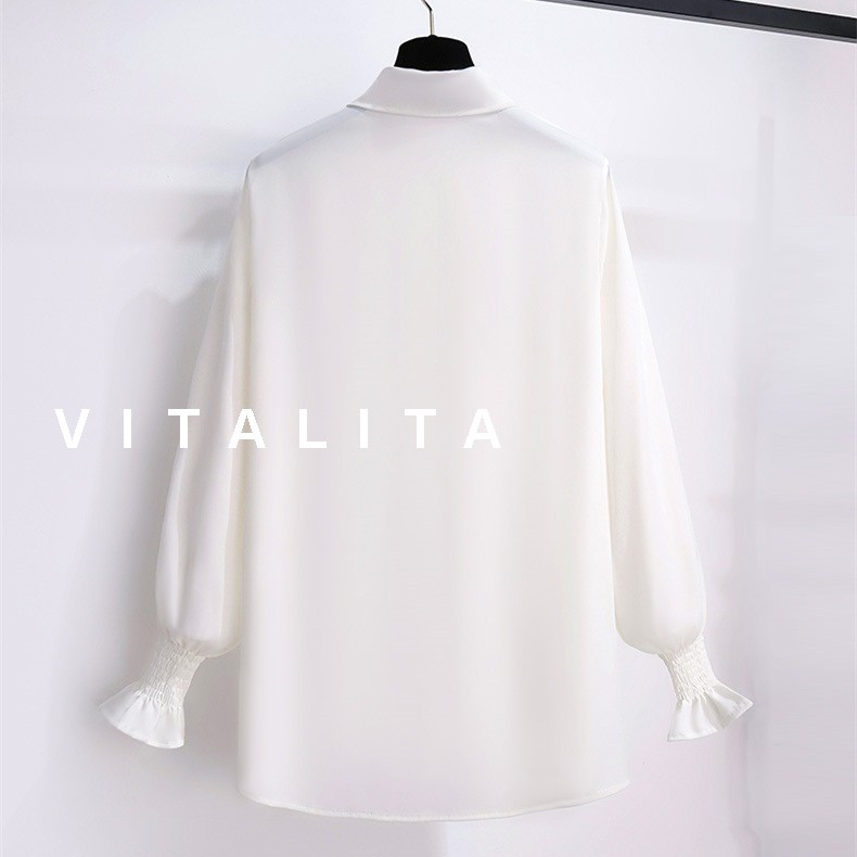 Áo sơ mi trắng nữ tay bo nhúm - Kiểu áo sơ mi nữ Form rộng cách điệu phù hợp đi chơi - đi học đi làm | Vitalita | BigBuy360 - bigbuy360.vn