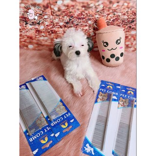 Lược inox 2 đầu tiện lợi - chải lông giúp gỡ rối rụng lông chó mèo