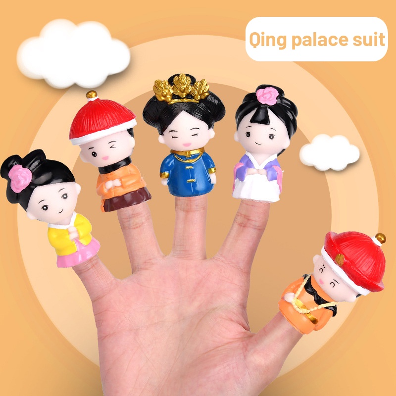 Set 5 con rối đeo ngón tay ZHAN QI TOYS hình động vật hoạt hình dễ thương cho bé