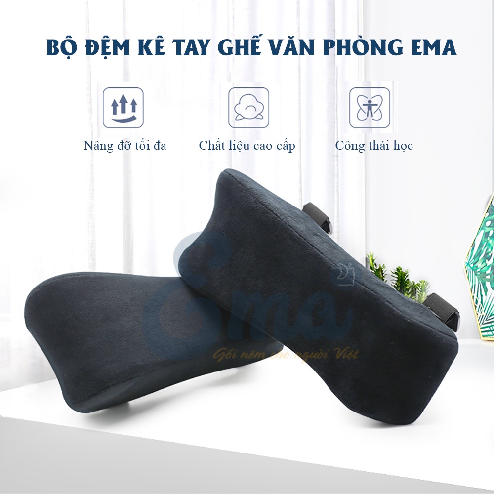 Bộ đệm kê tay ghế văn phòng EMA từ cao su non - thiết kế công thái học ôm trọn cánh tay