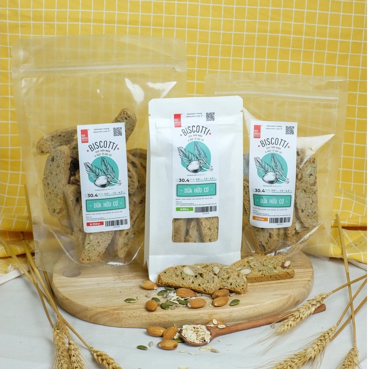 Bánh Biscotti Quốc Dân 250G Thương Hiệu Gạch Đỏ - Thơm Giòn Ăn Kiêng