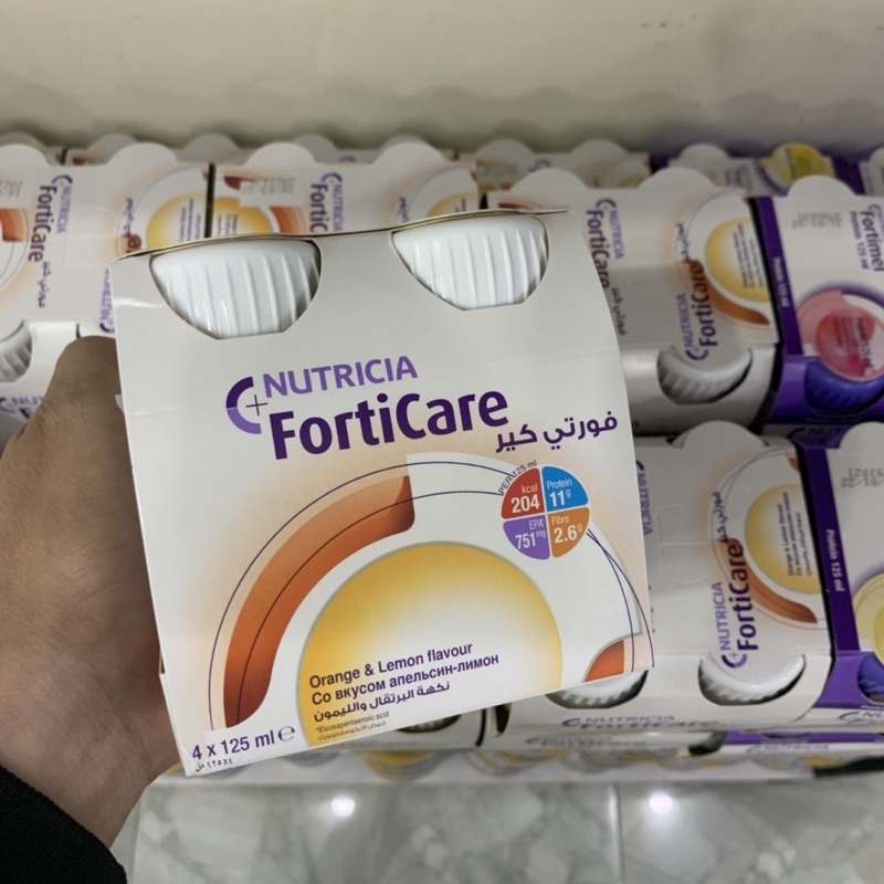 Sữa Nước Forticare Hà Lan  1 Lốc  vị cam chanh và capuchino