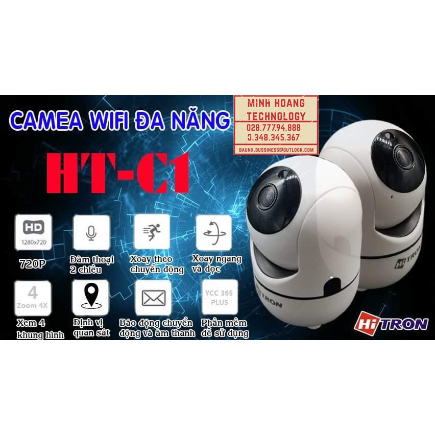 Camera IP wifi HITRON HT-C1 dùng cho gia đình, văn phòng NHỎ GỌN TIỆN LỢI