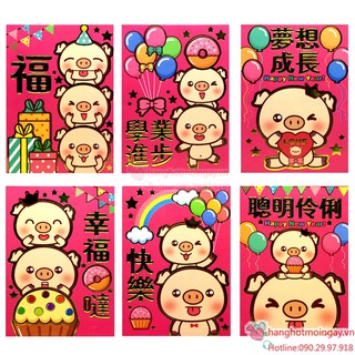 combo 6 bao lì xì heo ngộ nghĩnh 2019  LX115