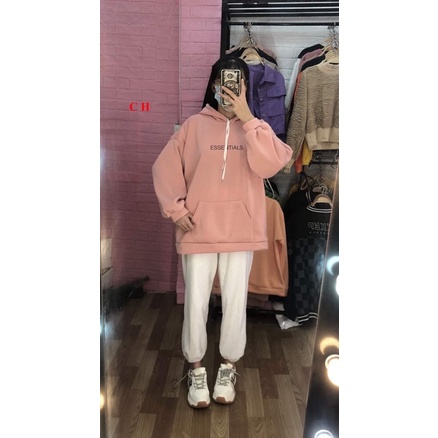 Áo hoodie ess chữ nhỏ CH11