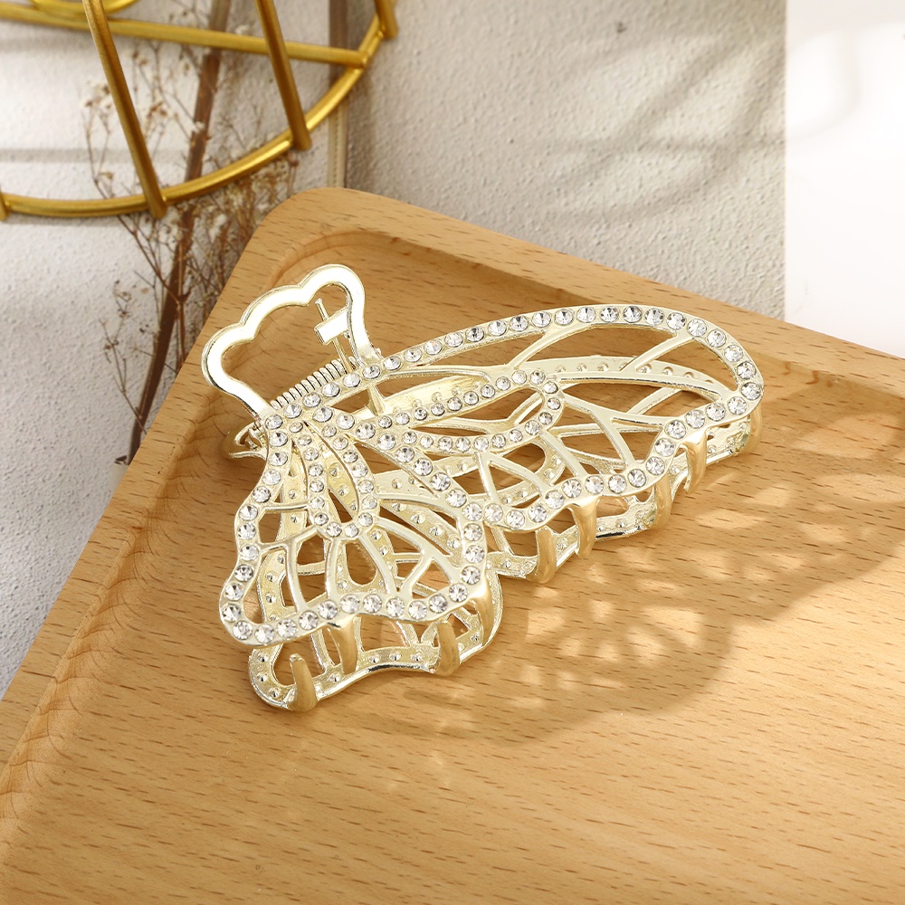 Kẹp tóc Haimeikang bằng kim loại hình bươm bướm đính đá thời trang