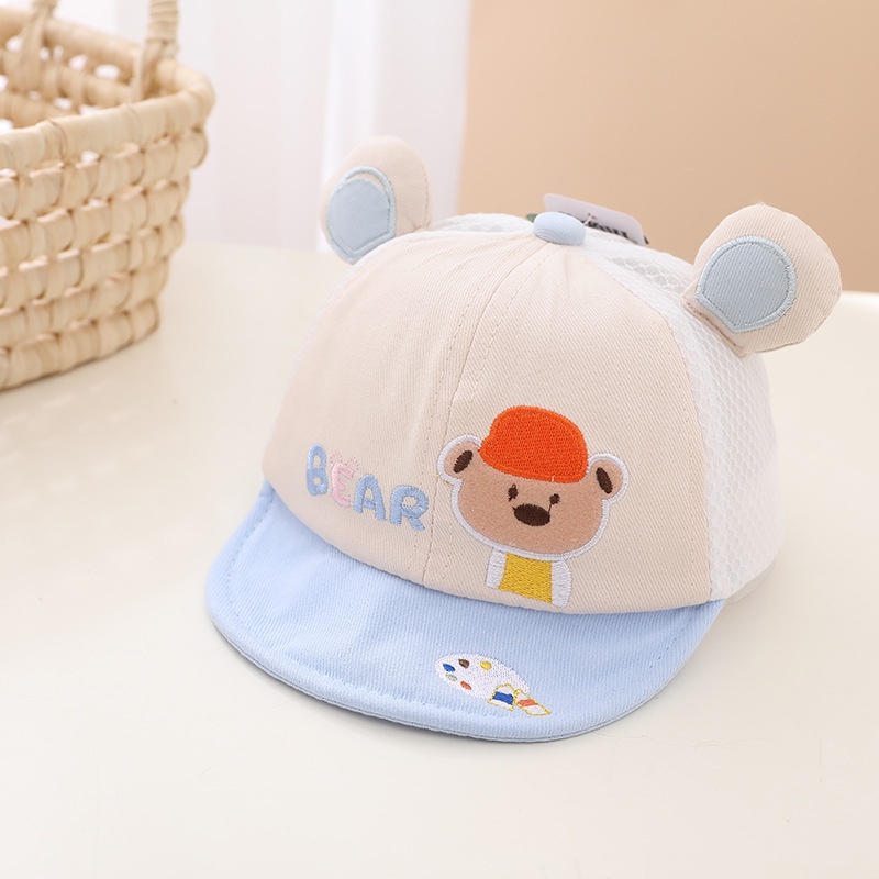 Mũ Lưỡi Trai Cho Bé 6 tháng - 3 tuổi mã thêu hình gấu Bear