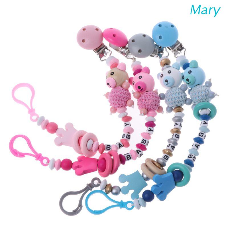 Dây đeo núm ti giả họa tiết gấu hoạt hình dễ thương cho bé