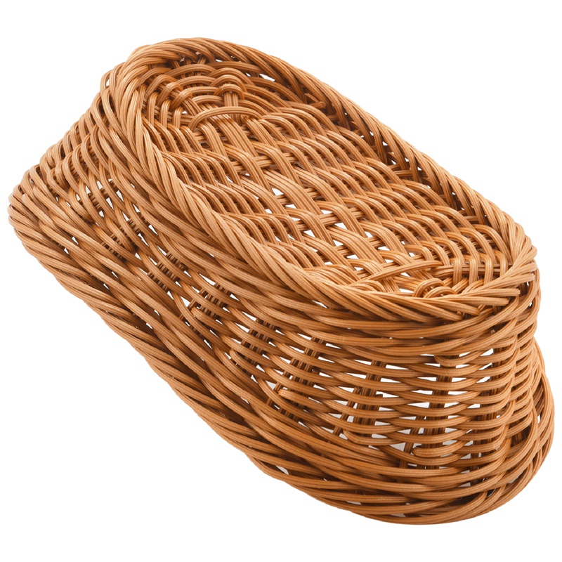 Giỏ đựng bánh mì dệt hình bầu dục đan lát , Giỏ đựng đồ 10,2Inch cho thực phẩm Trái cây lưu trữ mỹ phẩm Mặt bàn và phòng tắm