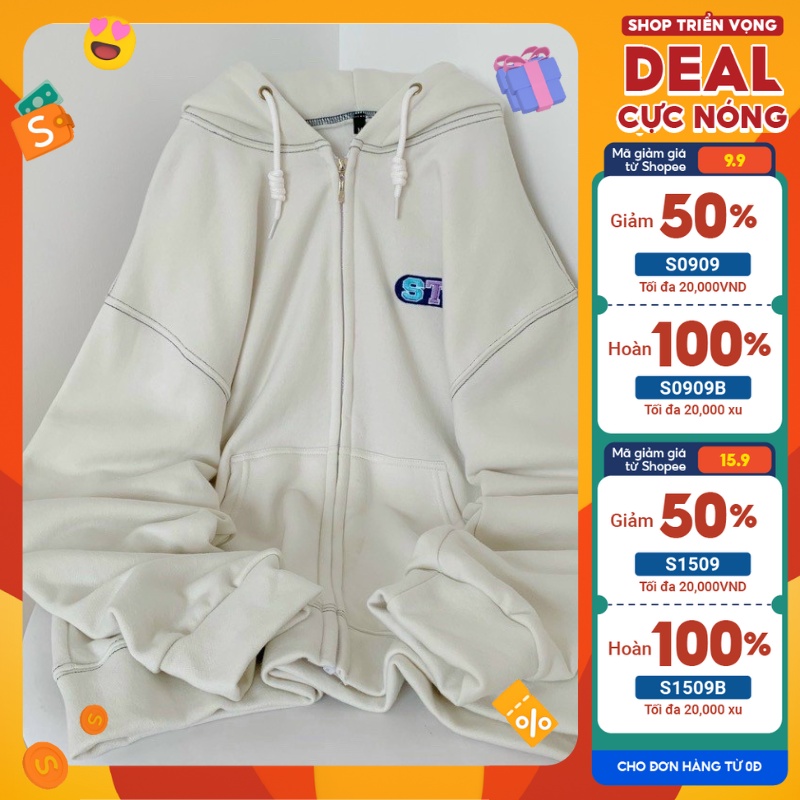 Áo Khoác Nam Nữ Chất Nỉ, Áo Hoodie Form Rộng Bo Gấu Tay Unisex Mặc Đi Học Đi Chơi Phong Cách Hàn Quốc.