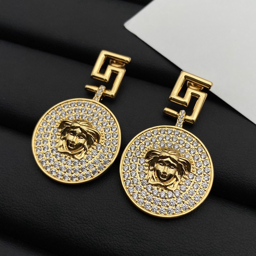 Bông tai nữ bằng đồng Versace
