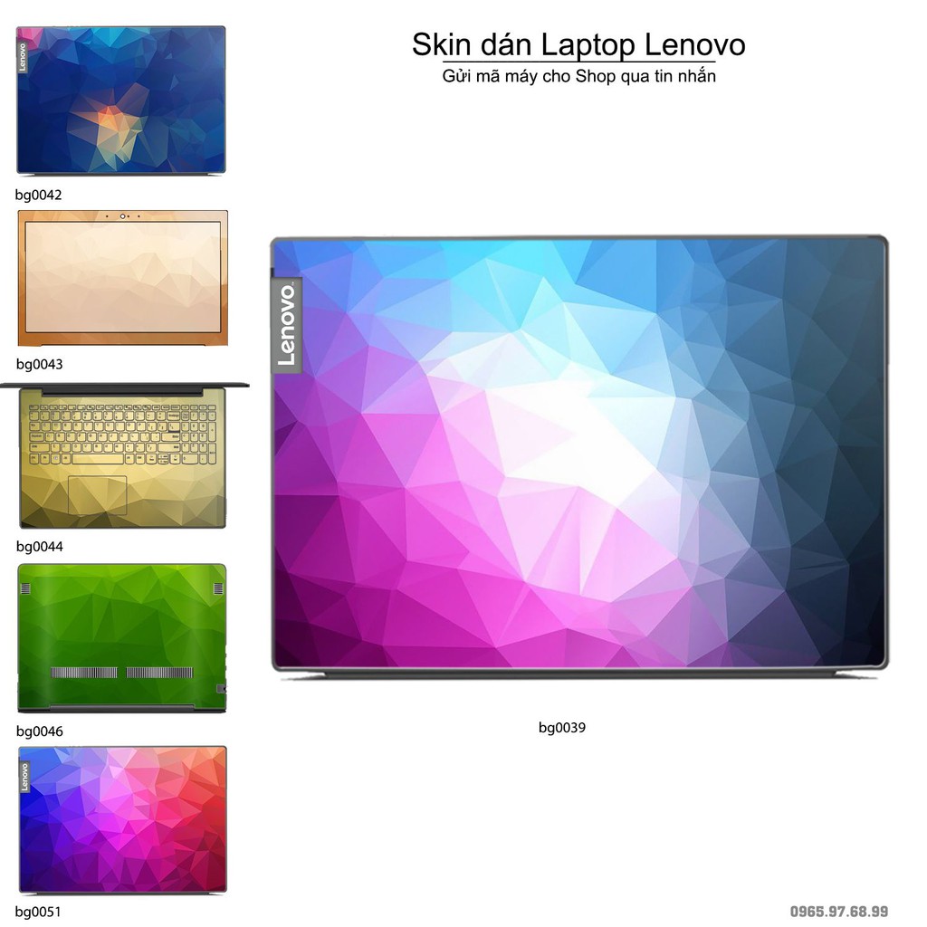 Skin dán Laptop Lenovo in hình Vân kim cương _nhiều mẫu 2 (inbox mã máy cho Shop)