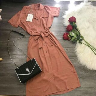 Váy sơ mi cổ vest