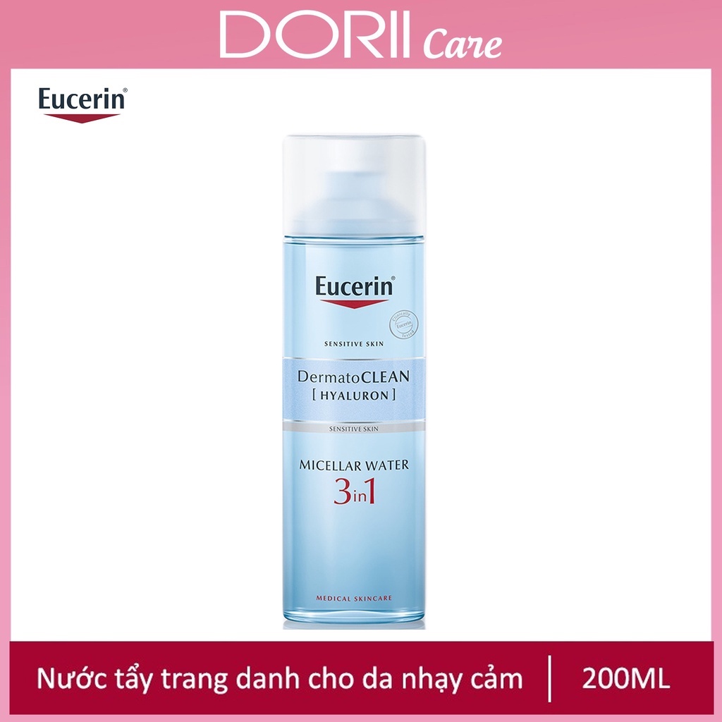 Eucerin Nước Tẩy Trang DermatoClean Micellar Cleansing Fluid 3 in 1 200ml (mẫu mới)