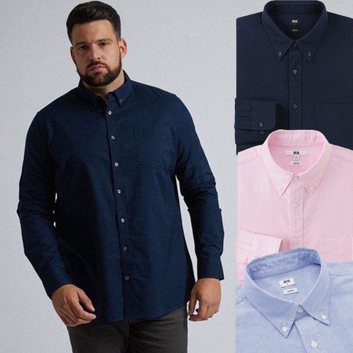 Áo Sơ Mi Nam Dài Tay Oxford Uniqlo Xanh Navy Big Size | BigBuy360 - bigbuy360.vn
