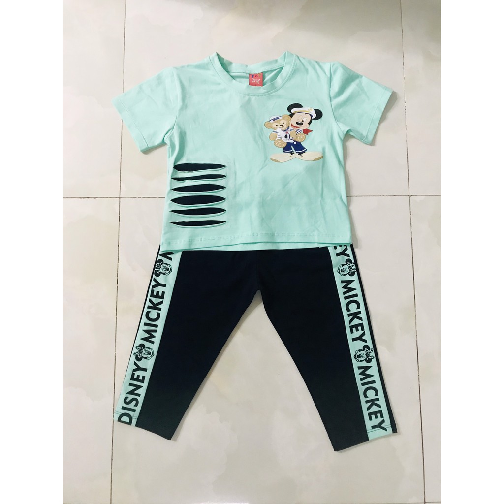 Đồ bộ bé gái 100% thun coton co giãn mát