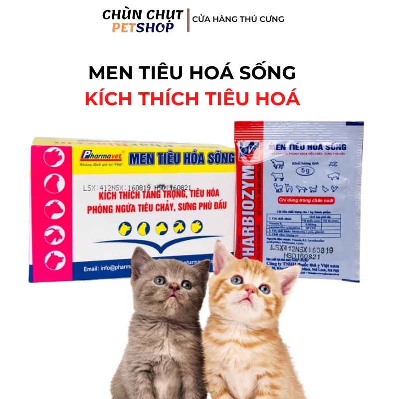 Men tiêu hóa sống Pharbiozym cho Chó Mèo gói 5g