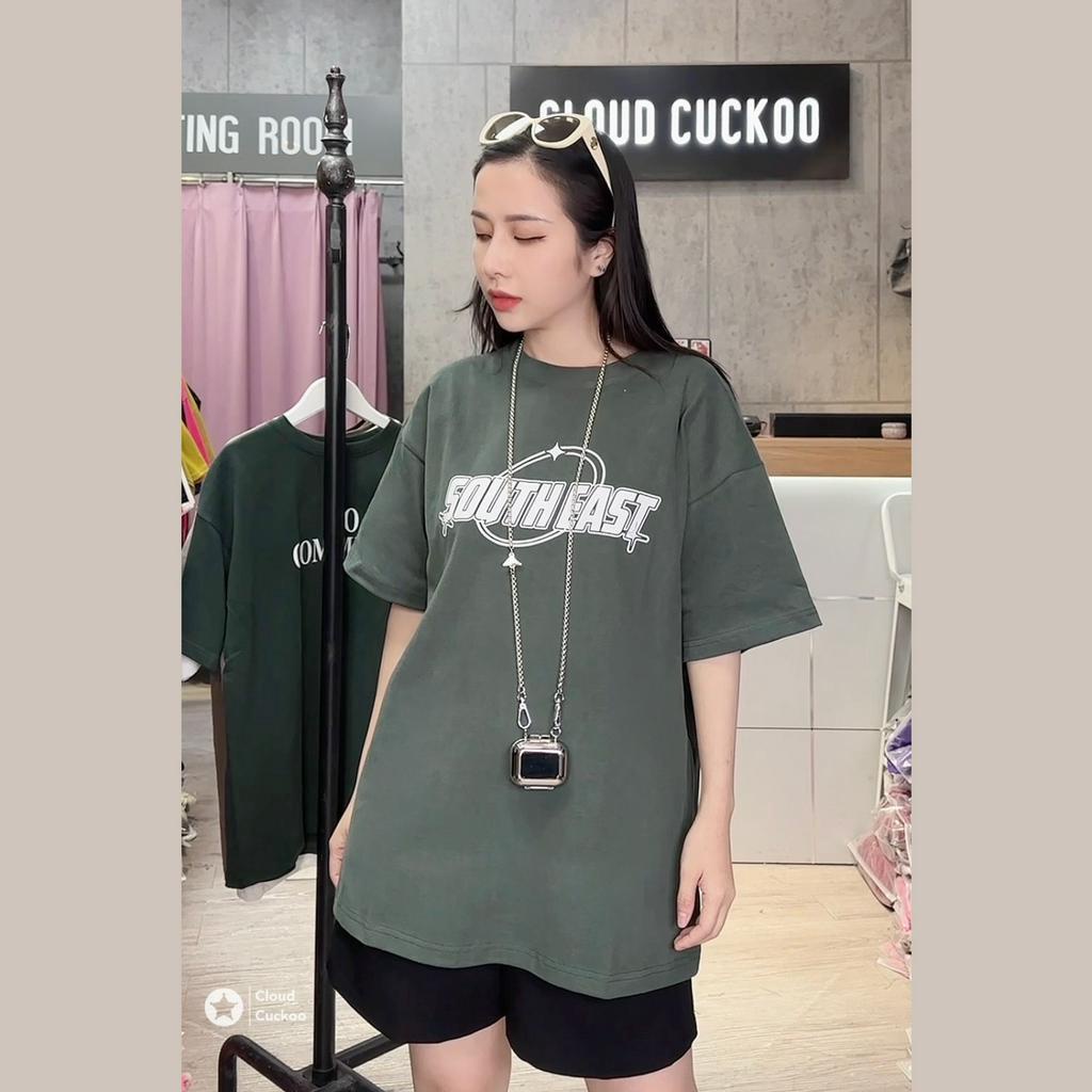 Áo Thun Nữ Dáng Rộng Chất Cotton Mềm Mịn In Chữ South East - Mã Số: SP003306