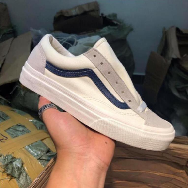 Giày Vans Style 36 vans kelly kẻ sọc xanh than- Phiên bản Tiêu Chuẩn cực đẹp [Fullbox]