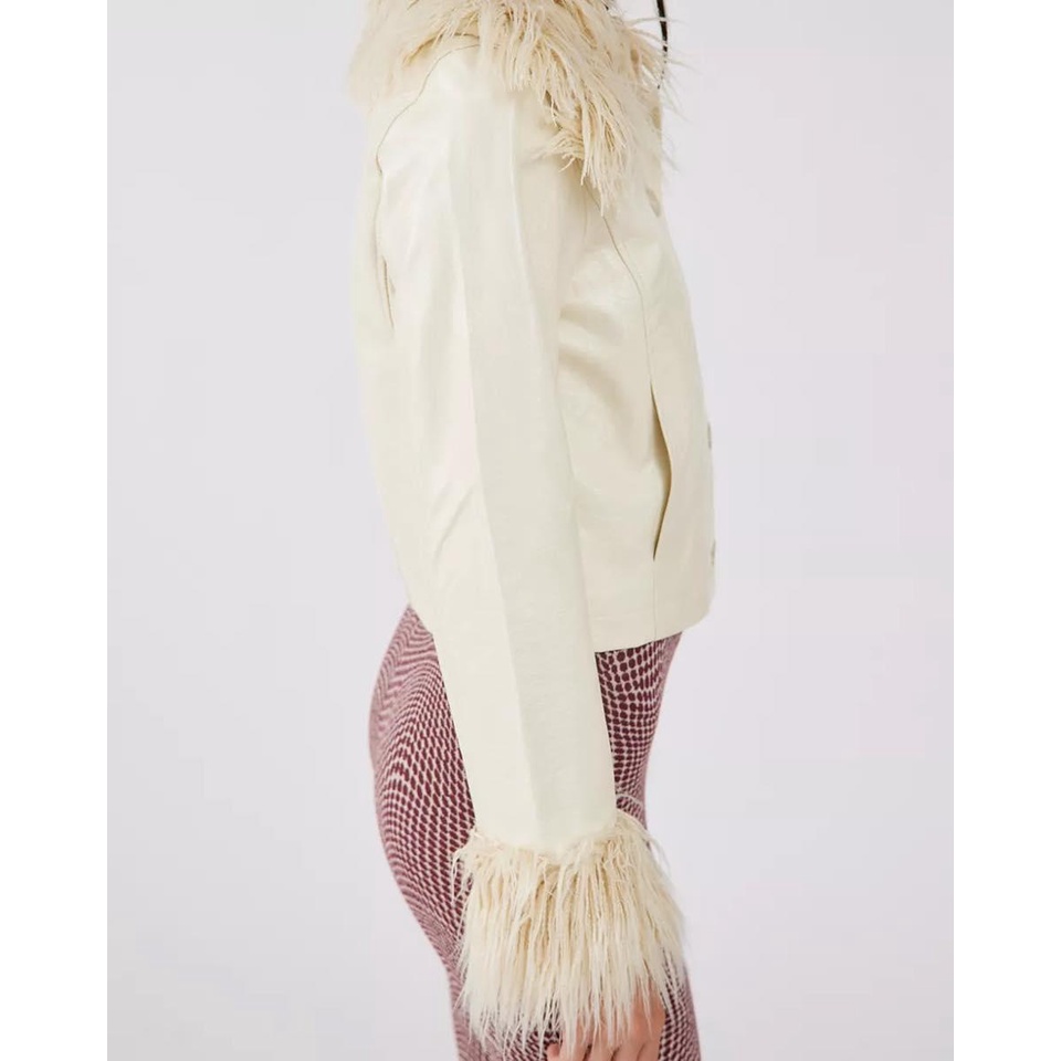 ❗️ LILAC - VNXK - DƯ XỊN - GIÁ TỐT ❗️ -  Áo Khoác Urban Da Phối Lông Cổ Và Tay Sành Điệu