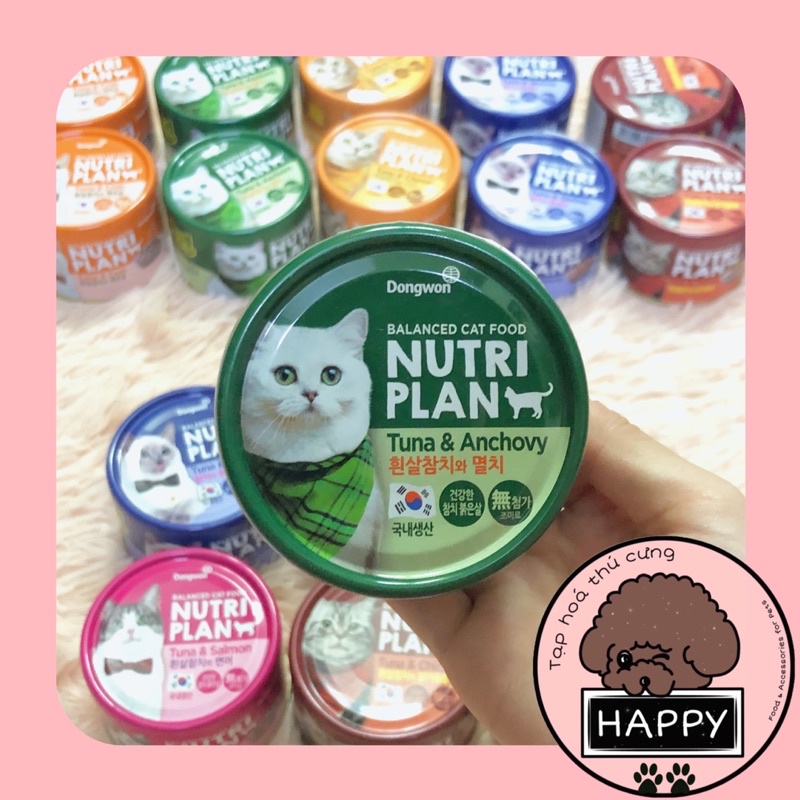 [6 VỊ] Pate Nutri Plan nhiều vị cho mèo / Thức ăn Hàn Quốc đóng hộp Nutriplan Dongwon cho mèo [Ảnh thật][Có sẵn]