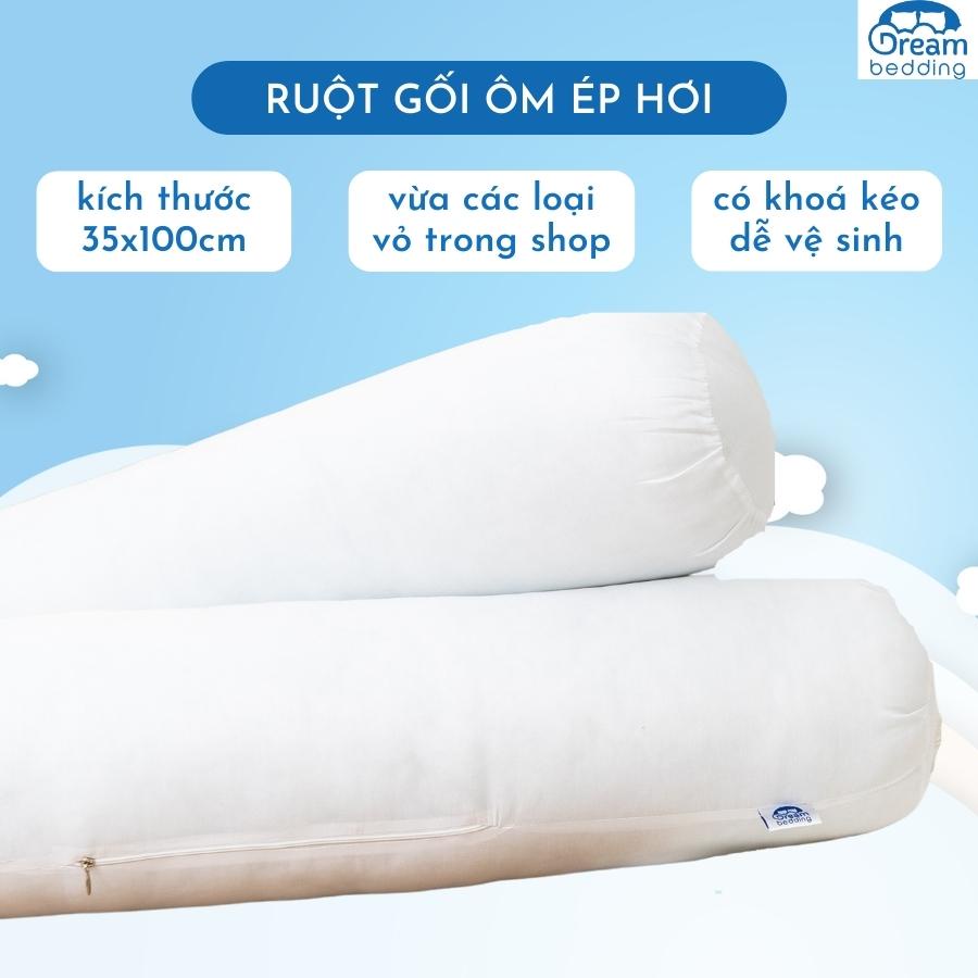 Ruột gối ôm Dream Bedding cao cấp ép hơi kích thước 35x100cm có khóa kéo điều chỉnh được bông Dream bedding