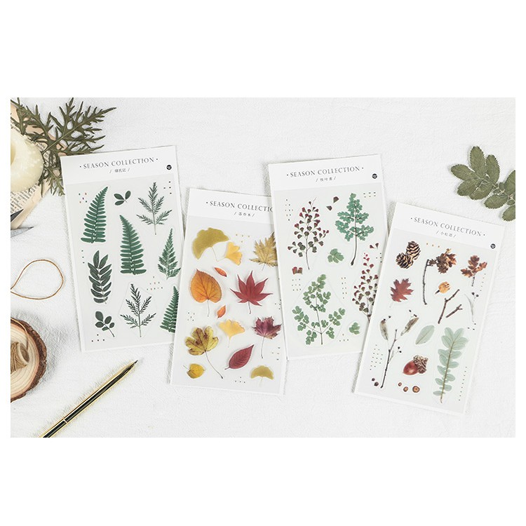 Sticker hoa vintage trong hình dán trang trí sổ tay bullet journal dụng cụ dán planner SEASON COLLECTION