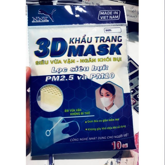 Khẩu trang 3d Mask gói 10c