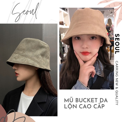 🌿 Mũ nón buket da lộn cao cấp chống nắng vành vừa sang xịn mịn đa dụng Hotrend hè 2021