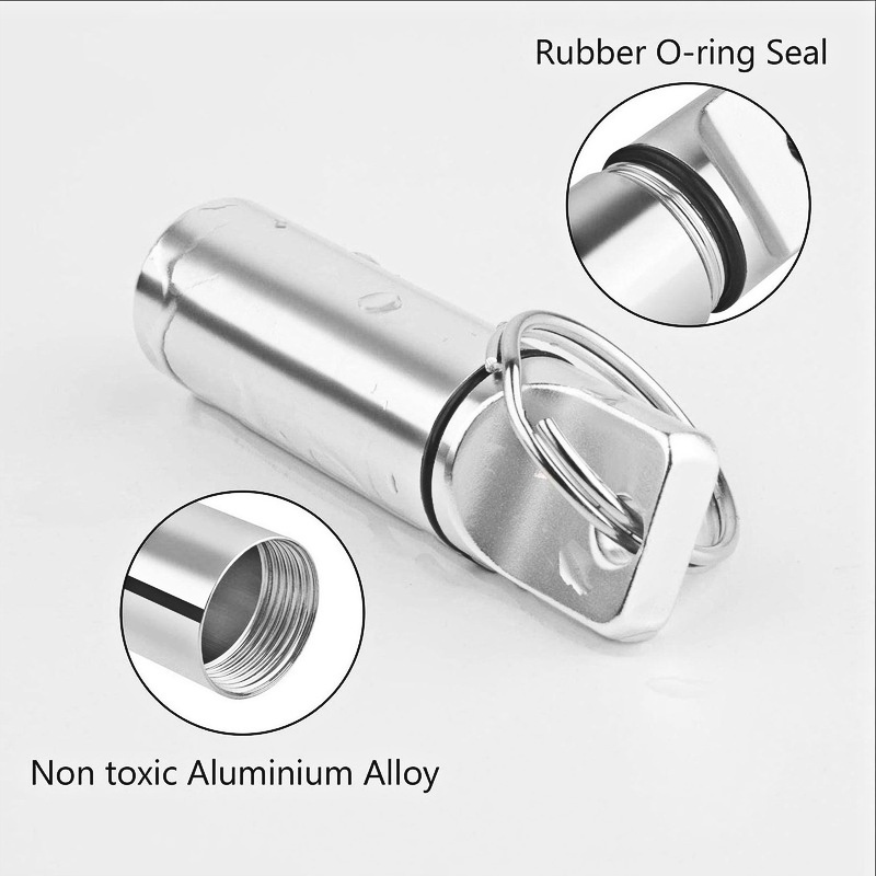 Hộp Đựng Thuốc Mini Bằng Hợp Kim Nhôm Kèm Móc Khóa Tiện Dụng