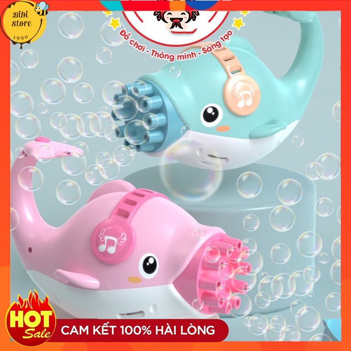 Súng bắn bong bóng cá heo 10 nòng cho bé