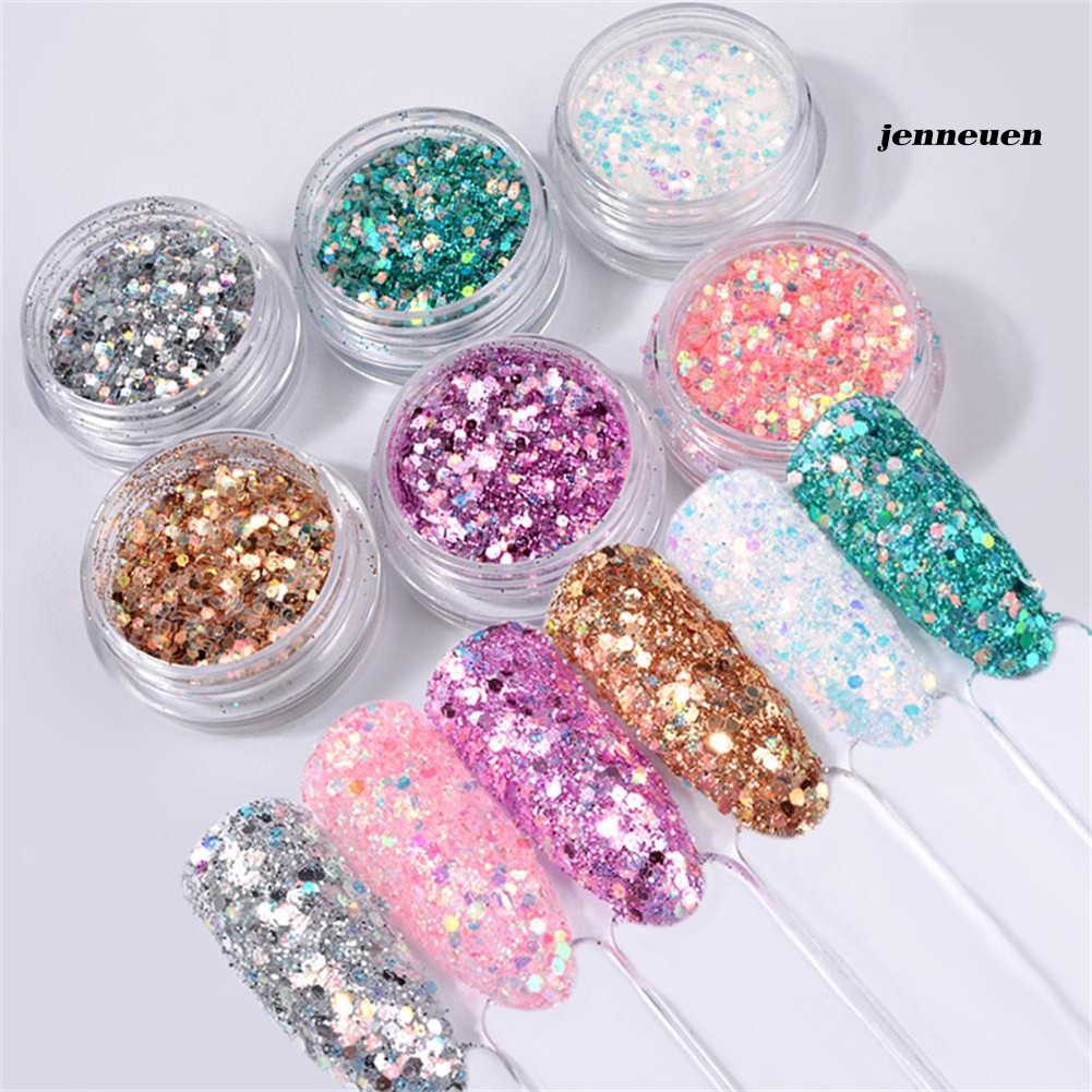 [Hàng mới về] Set 6 Hộp Kim Tuyến Nhiều Màu Sắc Trang Trí Móng Tay