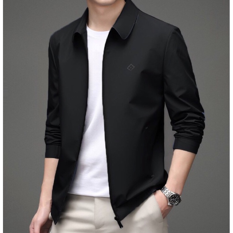 Áo khoác dù nam cổ trụ 2 lớp dày có túi trong sang trọng AKD44