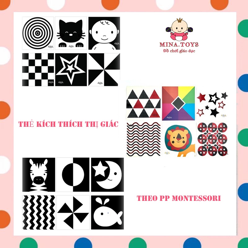 THẺ DÁN MONTESSORI - KÍCH THÍCH THỊ GIÁC CHO BÉ YÊU