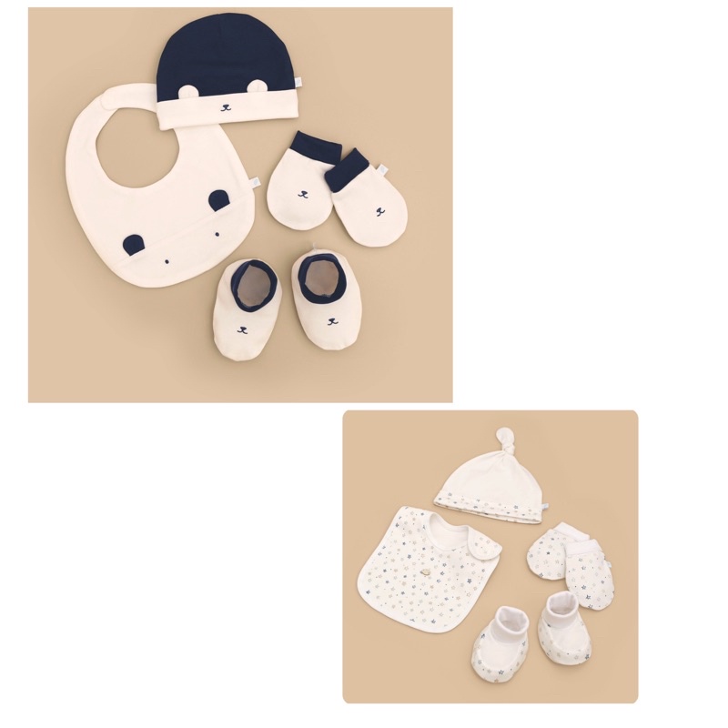 NOUS - Set phụ kiện Nous mũ, bao tay, bao chân, yếm cho bé