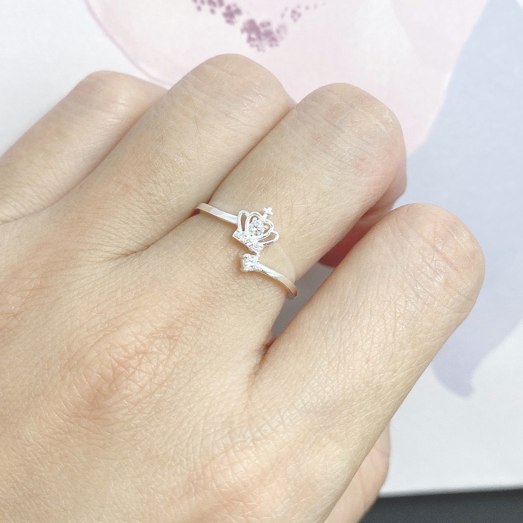 Nhẫn bạc vương miện hở Evasilver, Nhẫn Free size chuẩn bạc ta xinh xắn